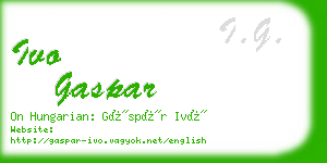 ivo gaspar business card